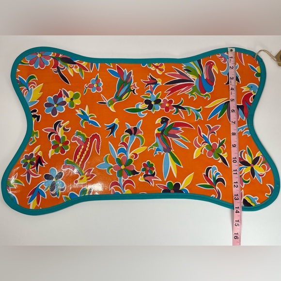 Handmade Mexican oilcloth pet dog cat food mat placemats - Picture 9 of 11